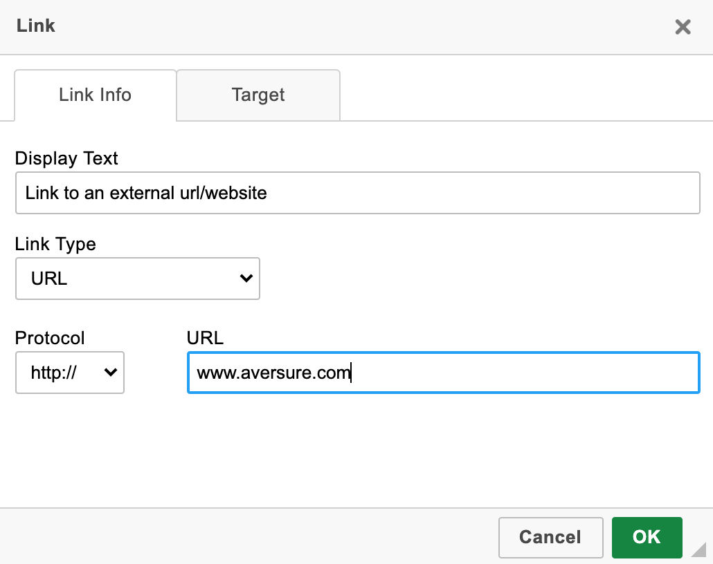 Adding links to external websites – Aversure Data Room Service